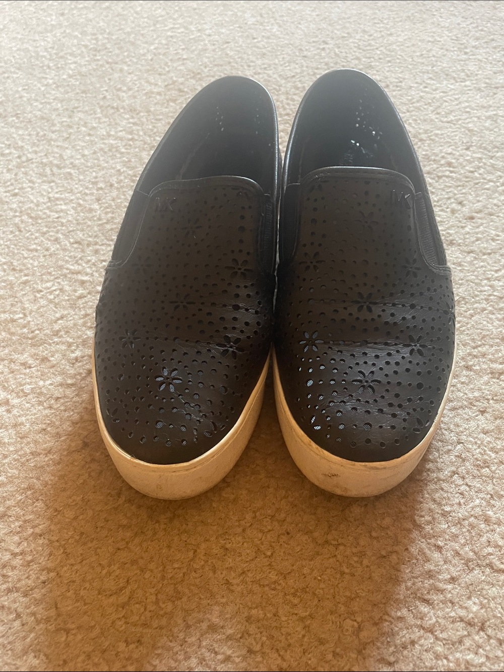 Michael  Black Slip-On Perforated Casual Sneakers